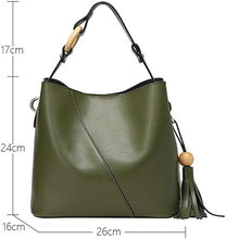 Carica l'immagine nel visualizzatore di Gallery, Borsa a secchiello retrò, tracolla semplice con nappina, grande capacità, stile selvaggio, casual, a tracolla