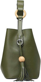 Borsa a secchiello retrò, tracolla semplice con nappina, grande capacità, stile selvaggio, casual, a tracolla