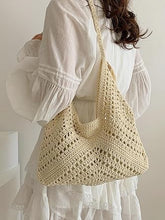 Carica l'immagine nel visualizzatore di Gallery, Borse di paglia da donna, borsa tote grande intrecciata, borsa da spiaggia in paglia, borse a tracolla, borsette, borsette estive, borsa hobo in paglia