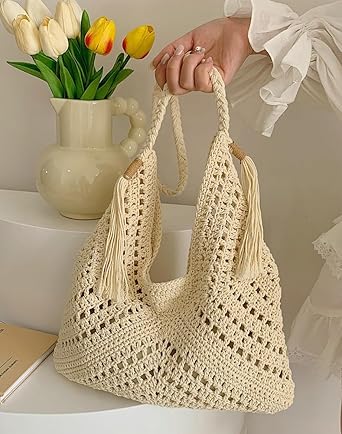 Borse di paglia da donna, borsa tote grande intrecciata, borsa da spiaggia in paglia, borse a tracolla, borsette, borsette estive, borsa hobo in paglia