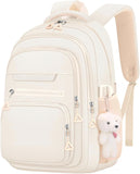 Zaino carino per ragazze per la scuola, bambini, viaggi, università, zaino per donne e adolescenti, zaini beige, zaino estetico per laptop