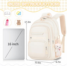 Carica l'immagine nel visualizzatore di Gallery, Zaino carino per ragazze per la scuola, bambini, viaggi, università, zaino per donne e adolescenti, zaini beige, zaino estetico per laptop